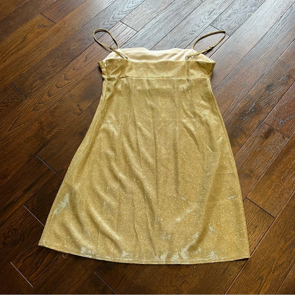 Gold Sparkle Mini Dress - Picture 3 of 5